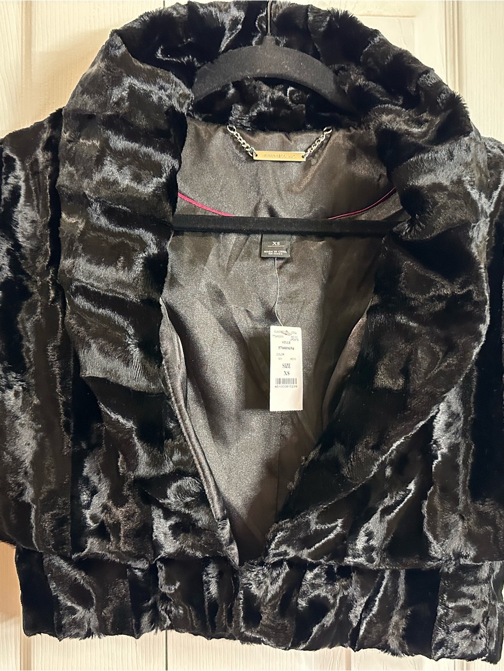 White House Black Market Black Faux Fur Teddy Jacket